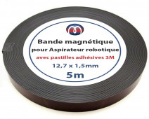 Ruban adhésif magnétique moustiquaire 12,7mm A+B, Bande Magnétique Autocollante A+B, Bandes Magnétiques pour Moustiquaire, Ruban Magnétique Autocollant Côté A et B