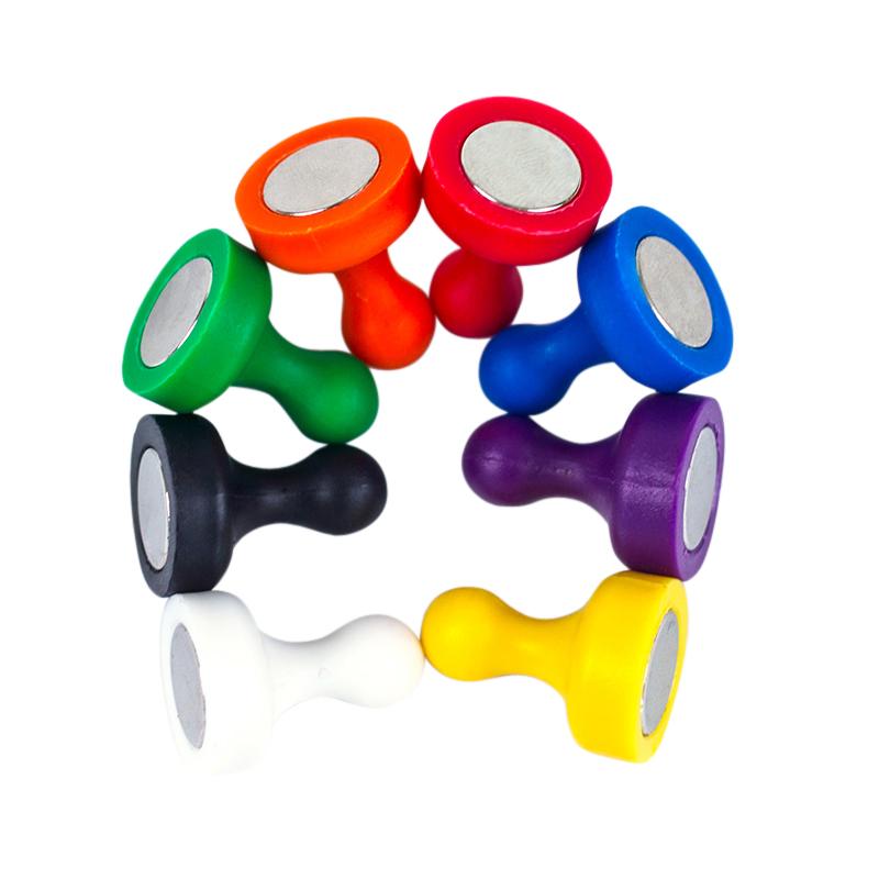 Strong Magnetic Pins Skittle Magnets Multicoloured Tenpin Office Magnet High Power Steel Pin Neodymium black white blue red noticeboard