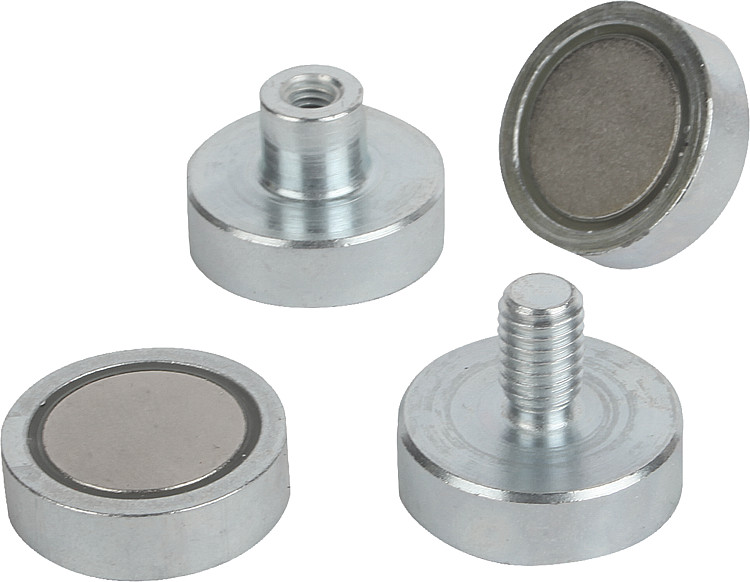Pot Magnet Neodymium Flat Gripper with external thread M4 M5 M6 M8 Ø16mm Ø42mm Pot Magnet Neodymium Flat Gripper with external thread M4 M5 M6 M8 Ø16mm Ø42mm