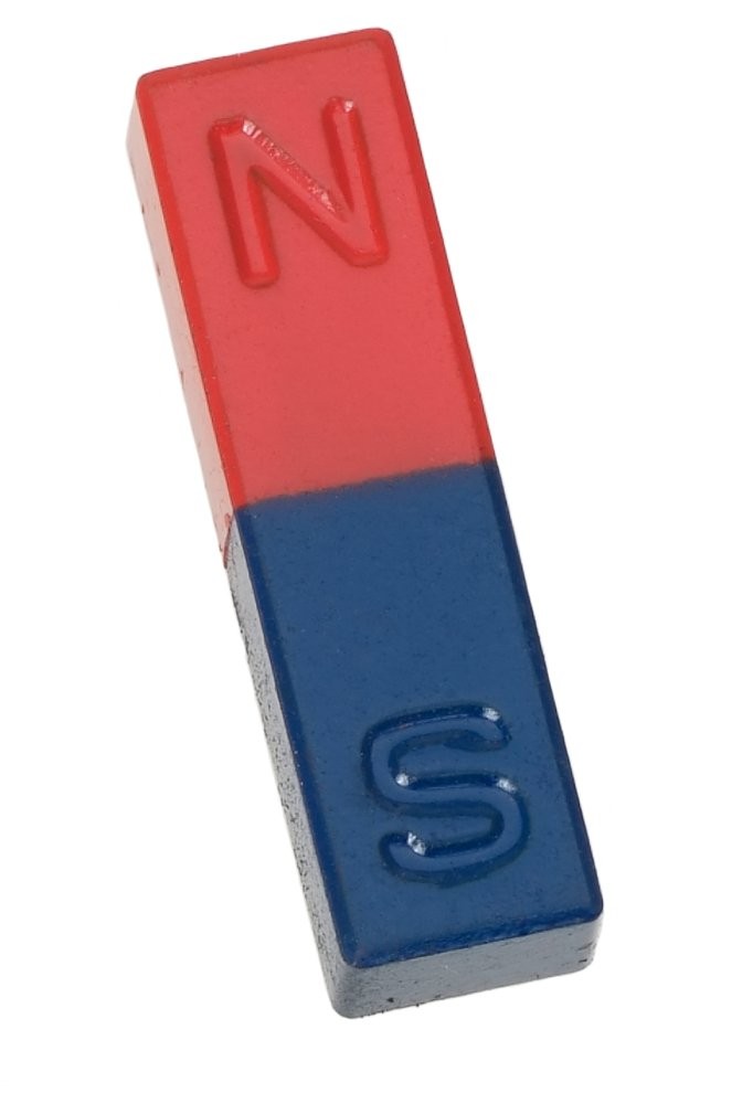 Bar Magnet Alnico, blue/red marked, 60 mm x 10 mm x 5 mm, Educational Alnico Bar Magnets North & South, Rectangular Bar Magnet, Block Magnet 70mm x 15mm x 10mm Painted Red/North Blue/South