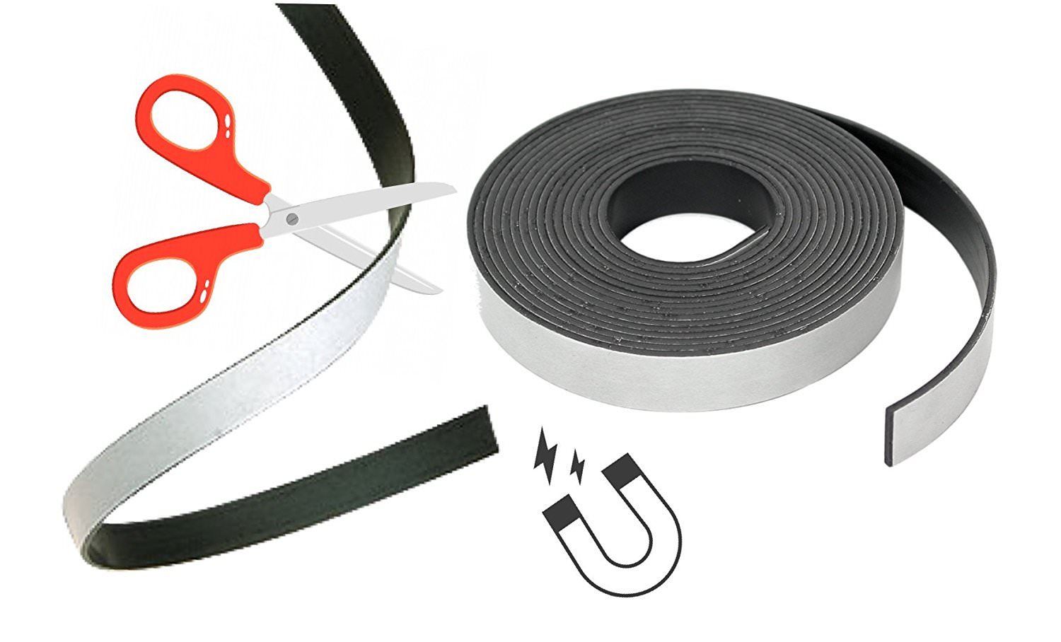 Selbstklebendes Magnetband Magnetstreifen 1,27 cm breit Magnetklebeband Folie 