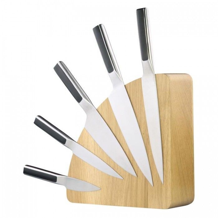 Magnetic Knife Block Holder, Oak Stand Rack with Double Side Strong Enhanced Magnet, Large Capacity Knife Organizer Block, Rack Magnetic Stands with Strong Enhanced Magnets