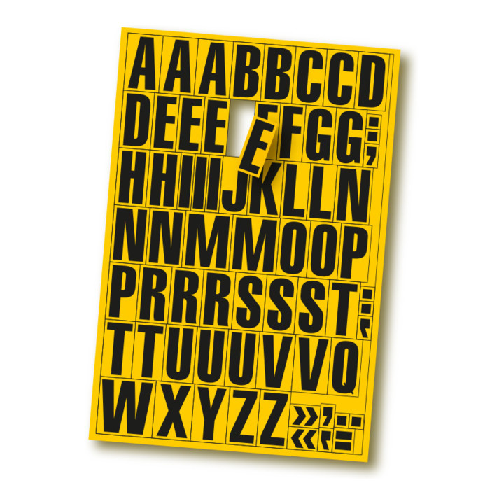 Magnetische Einzelbuchstaben A-Z Größe 43 mm, Regalbeschriftung, Lagerkennzeichnung mit Sonderzeichen